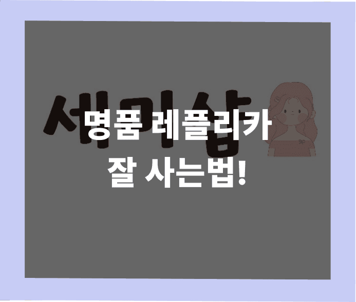 레플리카 사이트 쇼핑을 어떻게 해야하는지 알려드립니다