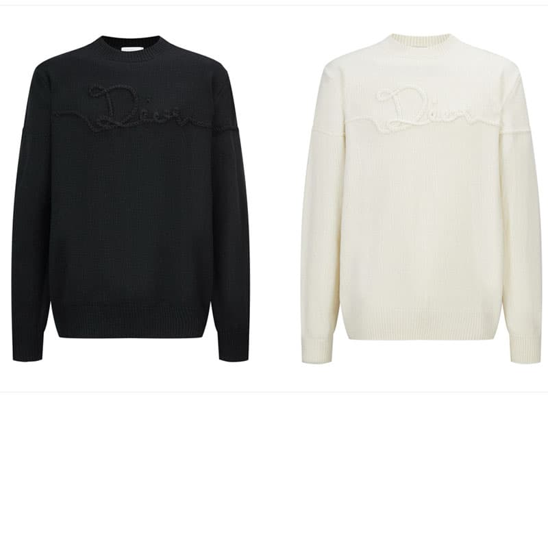 디올 리본 저지 울 스웨터