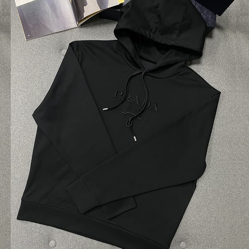 프라다 프라다 로고 자수 코튼 후디 레플리카 - 의류 | 세미샵 레플리카 사이트