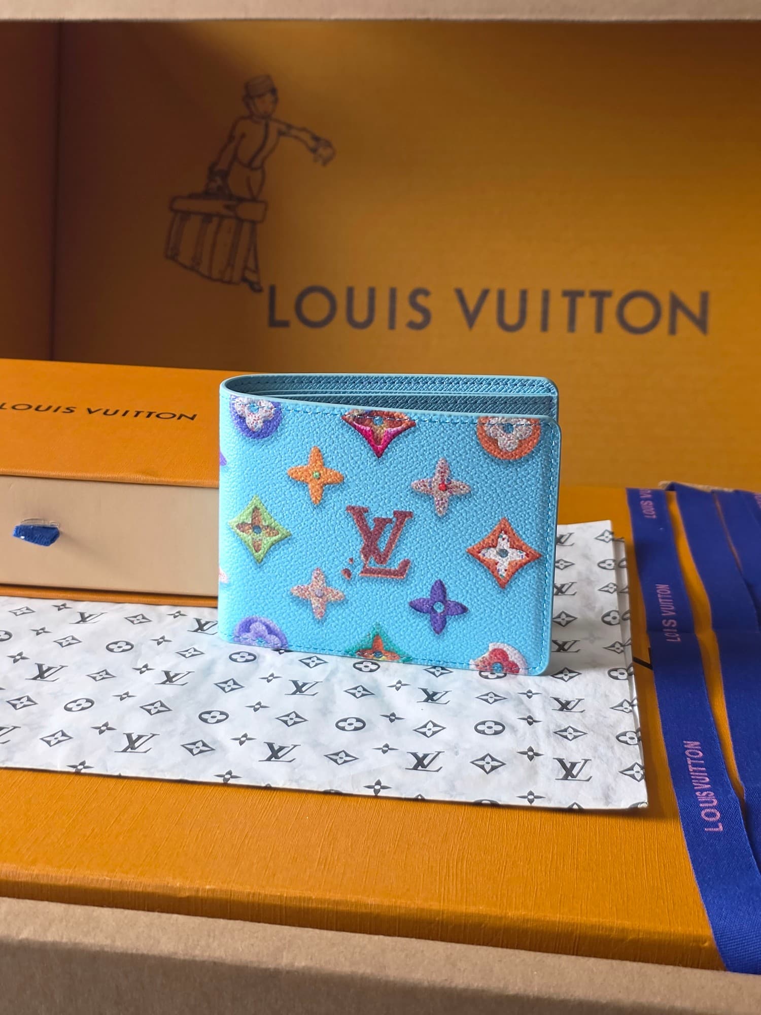 Louis Vuitton 루이비통 슬렌더 월릿 모노그램 크래커 블루 레플리카 - 지갑 | 세미샵 레플리카 사이트