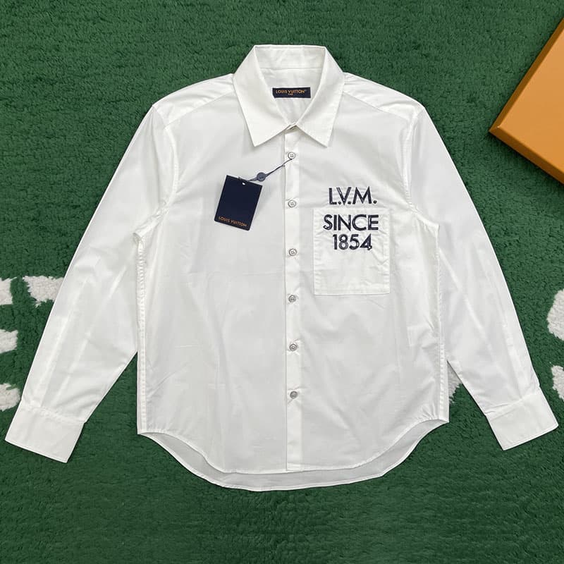 루이비통 루이비통 LVM 레터링 롱 슬리브드 시그니처 포플린 셔츠 레플리카 - 의류 | 세미샵 레플리카 사이트