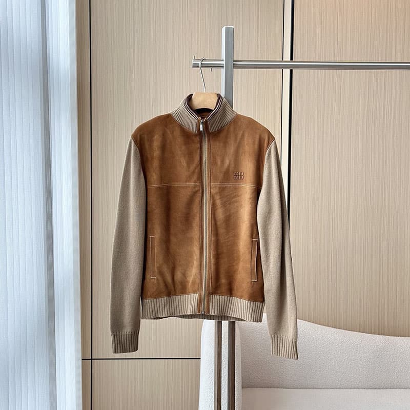 미우미우 미우미우 울 앤 레더 지퍼 가디건 레플리카 - 의류 | 세미샵 레플리카 사이트