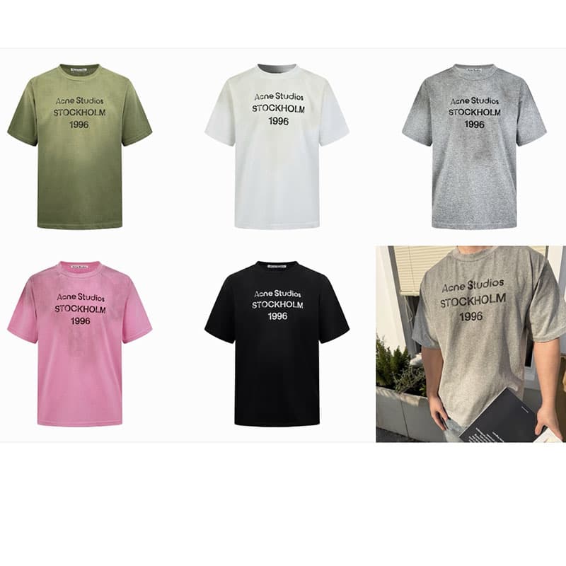 아크네 아크네 로고 프린트 코튼 반팔 티셔츠 레플리카 - 의류 | 세미샵 레플리카 사이트