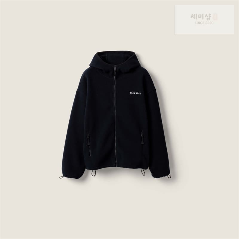 미우미우 미우미우 코튼 플리스 지퍼 후드 - 세미샵