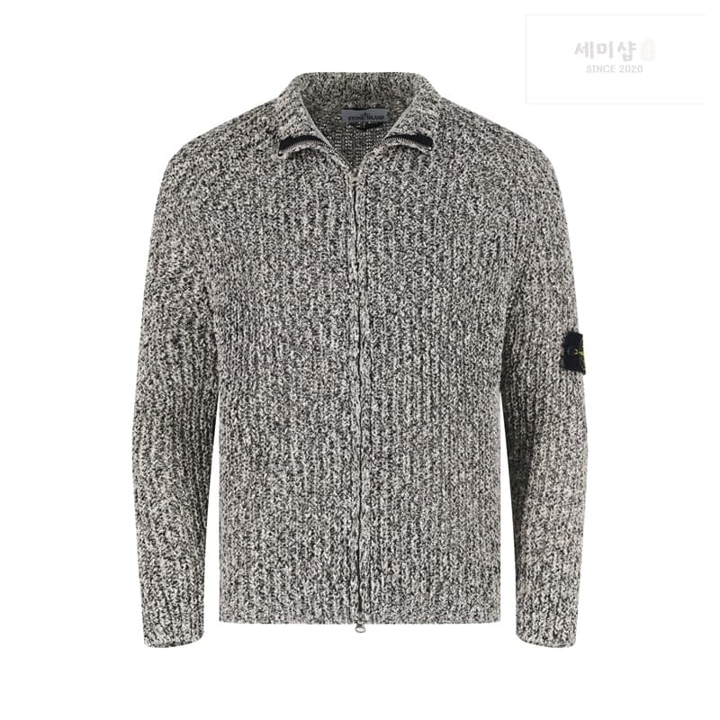 Stone Island 스톤아일랜드 립드 코튼 집 가디건 - 세미샵