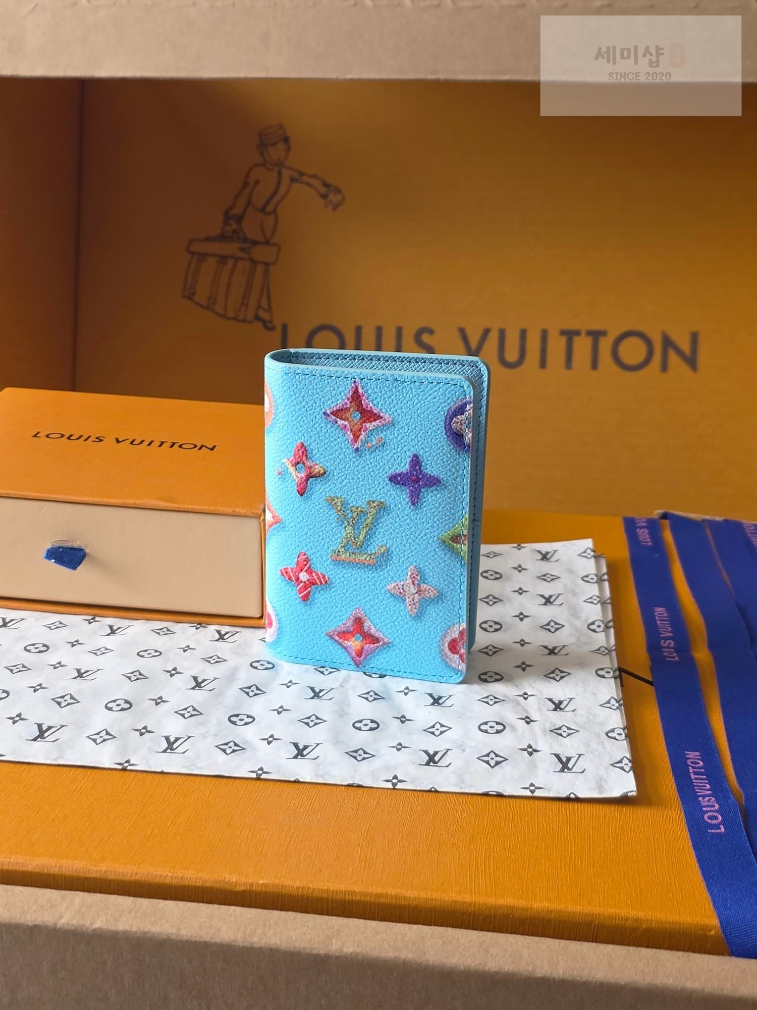 Louis Vuitton 루이비통 포켓 오거나이저 모노그램 크래커 블루 - 세미샵