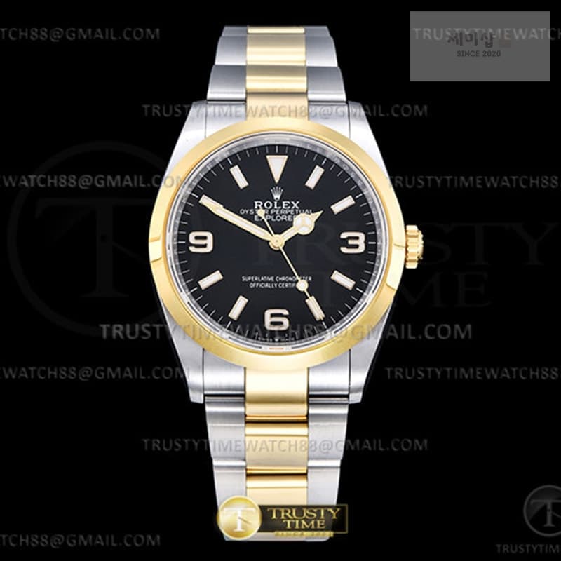 Rolex VS공장 롤렉스 익스플로러 36 신형 124273 옐로우골드콤비 브레이슬릿 Explorer 1 124273 36mm 904L YG_SS Blk VSF VS3230 시계