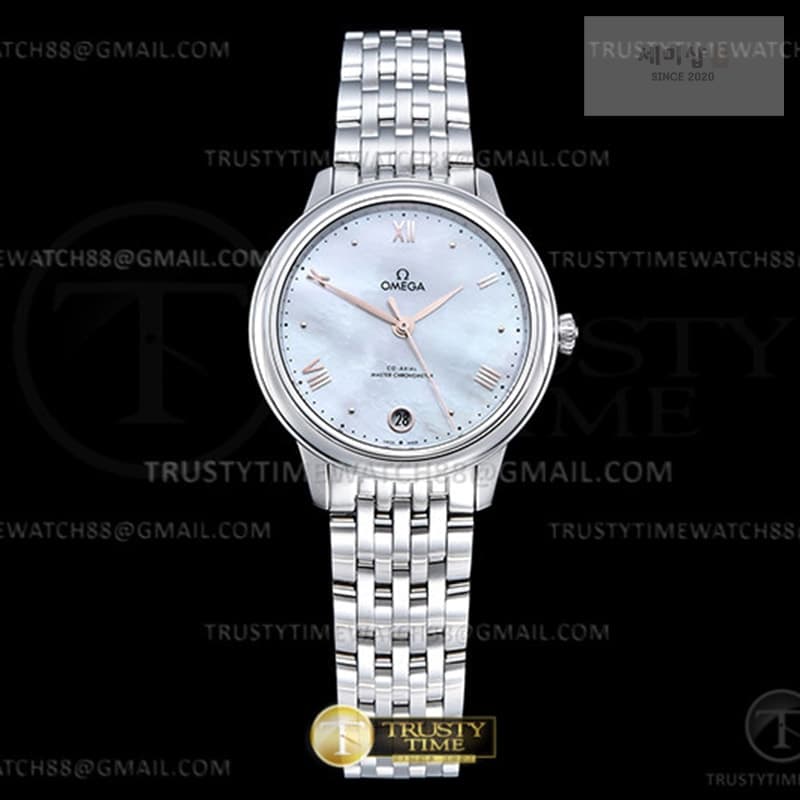 Omega VS공장 오메가 드 빌 스틸 화이트자개다이얼 로즈골드인덱스 브레이슬릿 De Ville Prestige 34mm SS_SS M-Wht_RG VSF A8800 레플리카 - 시계 | 세미샵