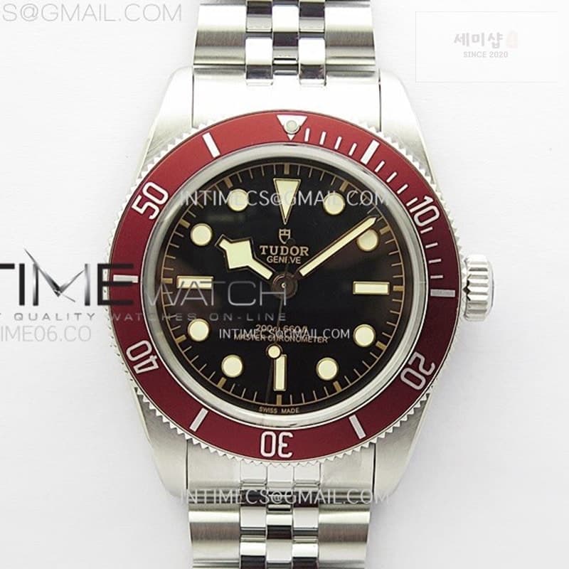 Tudor ZF공장 튜더 헤리티지 블랙베이 41 레드베젤 블랙다이얼 브레이슬릿 Heritage Black Bay M7941A1A0RU-0003 41mm SS ZF 1_1 Best Edition Black Dial Red Bezel on SS Bracelet A2824 - 세미샵