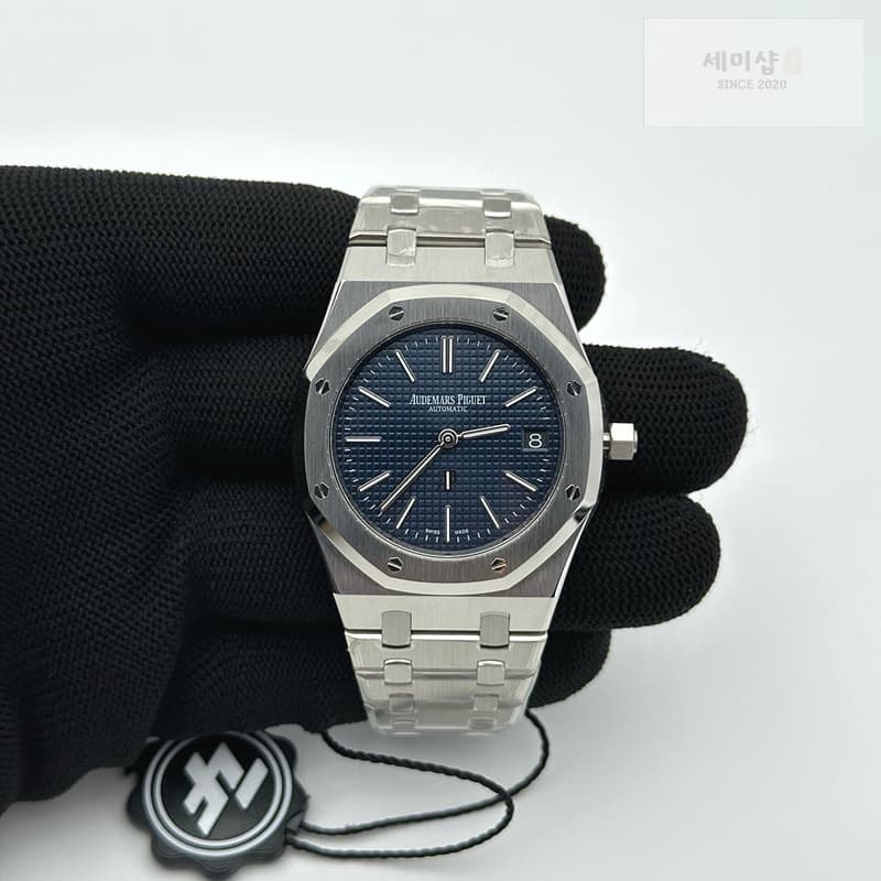 오데마피게 ZF공장 오데마피게 로얄오크 스틸 16202 블루다이얼 브레이슬릿 50주년기념판 Royal Oak 39mm 16202 "50th Anniversary" SS ZF 1:1 Best Edition Blue Textured Dial on SS Bracelet A7121 레플리카 - 시계 | 세미샵