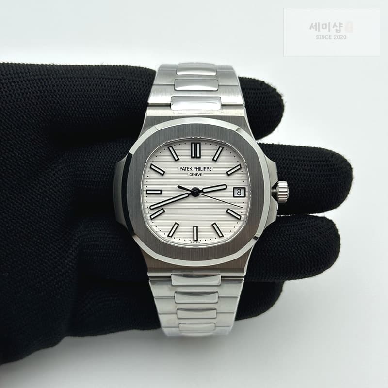 Patek Philippe 3K공장 파텍필립 노틸러스 화이트다이얼 Nautilus 5711/1A 3KF 1:1 Best Edition White Textured Dial on SS Bracelet A324 Super Clone V2 레플리카 - 시계 | 세미샵