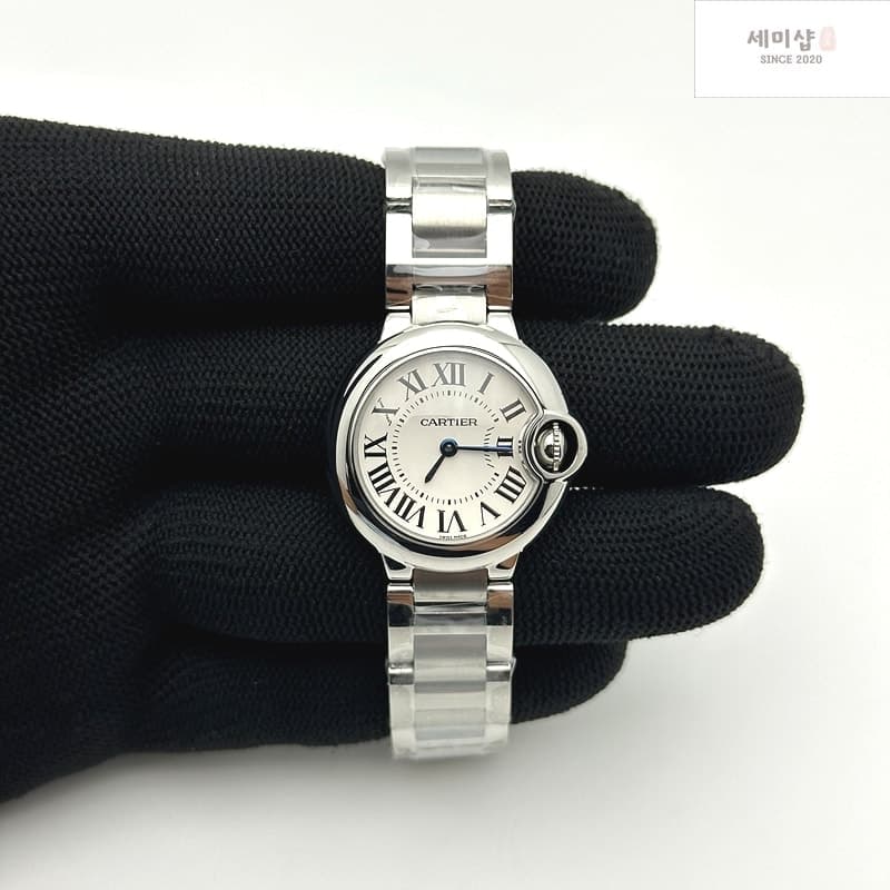 Cartier AF공장 까르띠에 발롱블루 28MM 스틸 화이트다이얼 브레이슬릿 Ballon Bleu 28mm SS White Dial on SS Bracelet Ronda Quartz 레플리카 - 시계 | 세미샵