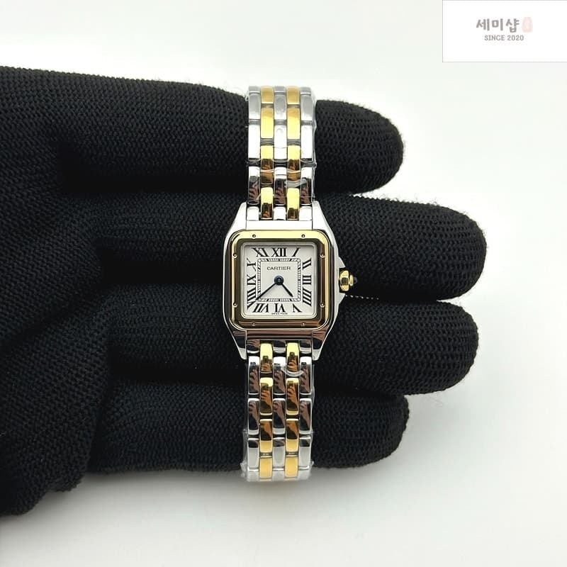 Cartier BV공장 까르띠에 팬더 22 옐로우골드콤비 화이트다이얼 브레이슬릿 Panthère 22mm BVF 1:1 Best Edition SS/YG White Dial on SS/YG Bracelet Ronda Quartz 레플리카 - 시계 | 세미샵