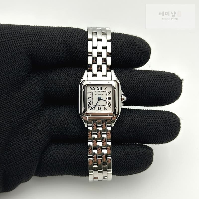 Cartier K11공장 까르띠에 팬더 레이디즈 22 스틸 화이트다이얼 브레이슬릿 Panthère Secrete Ladies 22mm SS White Dial on SS Bracelet Ronda Quartz 레플리카 - 시계 | 세미샵