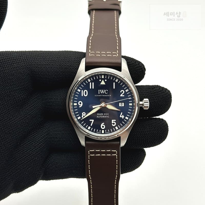 I W C MK공장 IWC 마크18 어린왕자에디션 파일럿가죽스트랩 MARK XVIII LE PETIT PRINCE IW327004 SS BLUE DIAL ON BROWN LEATHER STRAP MIYOTA 9015 레플리카 - 시계 | 세미샵