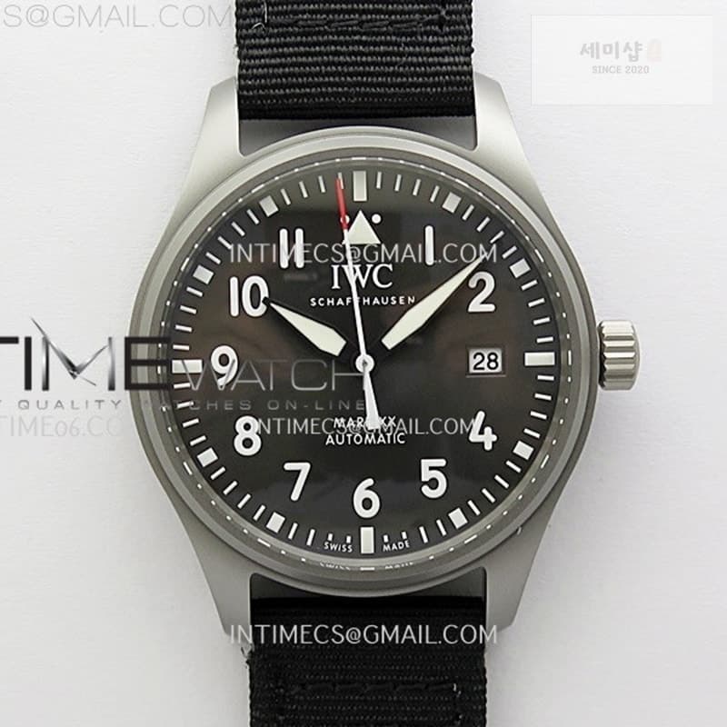I W C M+공장 IWC 마크20 그레이다이얼 블랙스트랩 Pilot Mark XX IW3282 Ti M+F 1_1 Best Edition Gray Dial on Black Nylon Strap MIYOTA 9015 엠플러스 - 세미샵