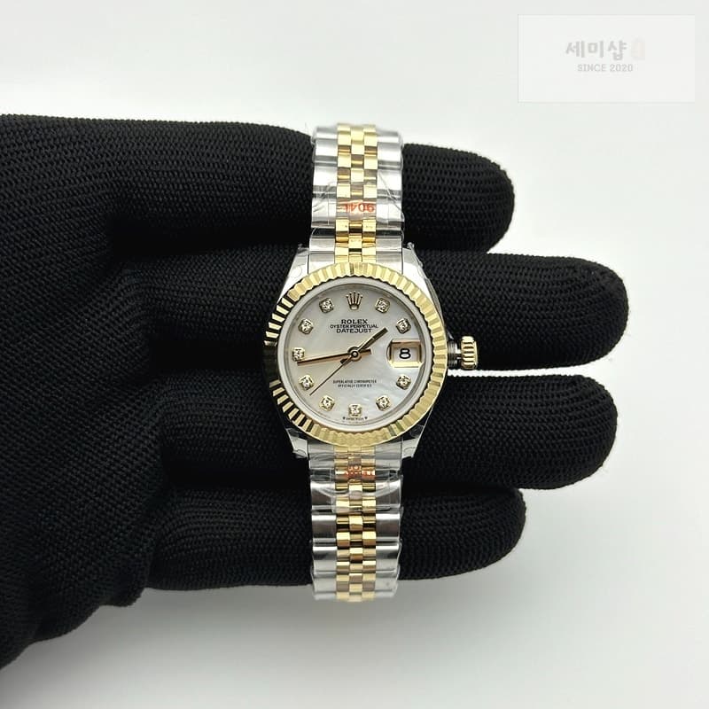 Rolex BP공장 롤렉스 데이저스트 28 옐로우골드콤비 자개다이얼 2671 Datejust 28mm 279173 SS/YG BP Best Edition White MOP Crystals Markers Dial on SS/YG Jubilee Bracelet ETA2671 시계