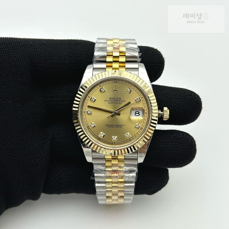 Rolex GM공장 롤렉스 데이저스트 41 옐로우골드 포금콤비 화이트자개다이얼 텐포인트인덱스 오이스터브레이슬릿 레플리카 - 시계 | 세미샵