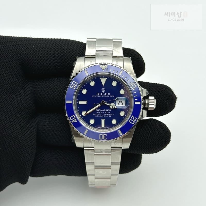 Rolex VS공장 롤렉스 서브마리너 40 블루다이얼 브레이슬릿 스머프 3135 Submariner 116619LB 904L SS/SS Blue VSF VS3135 레플리카 - 시계 | 세미샵