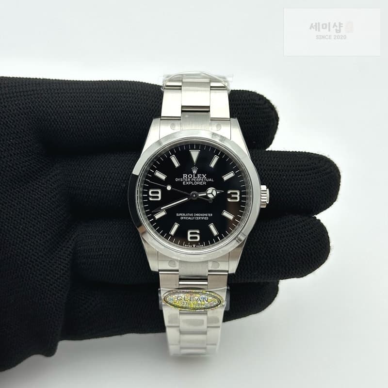 Rolex Clean공장 롤렉스 익스플로러 36 124270 스틸 블랙다이얼 브레이슬릿 클린공장 Explorer 124270 36mm 904L Steel Clean 1:1 Best Edition Black Dial on SS Bracelet VR3230 레플리카 - 시계 | 세미샵