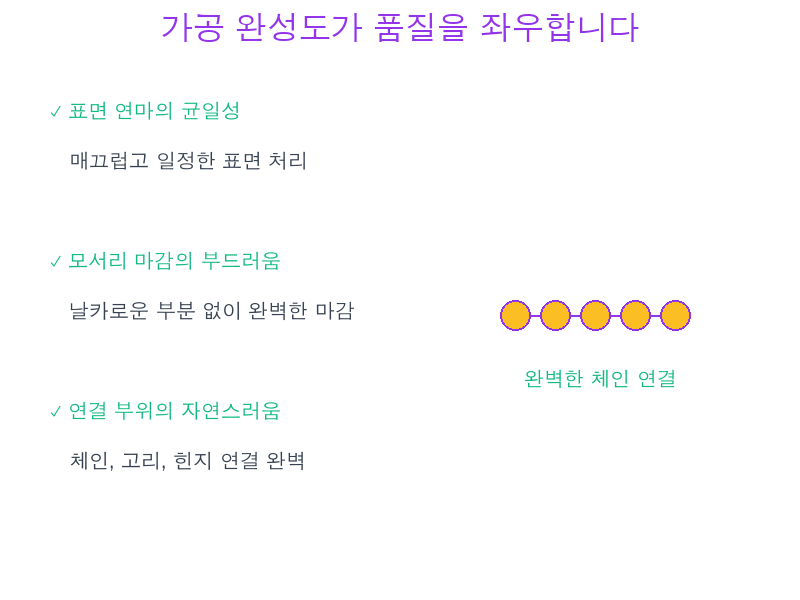 가공 완성도가 품질을 좌우 - 표면 연마, 모서리 마감, 연결 부위 | 세미샵