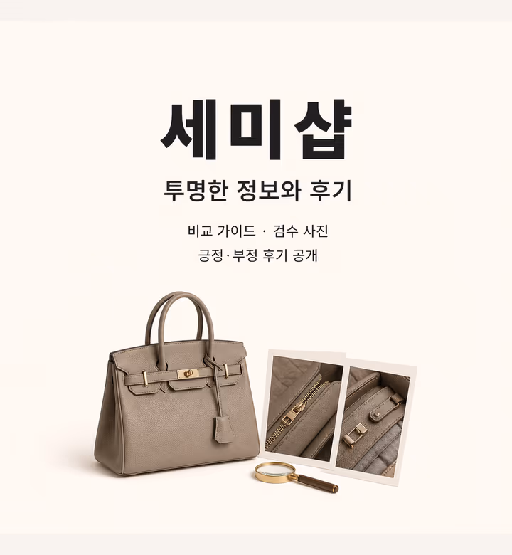 세미샵 - 투명한 정보와 후기 · 비교 가이드 · 검수 사진